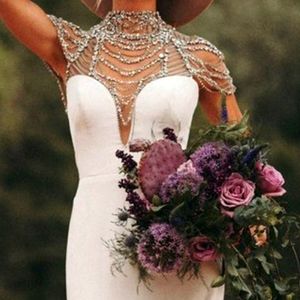 White boho wedding bejeweled dress.